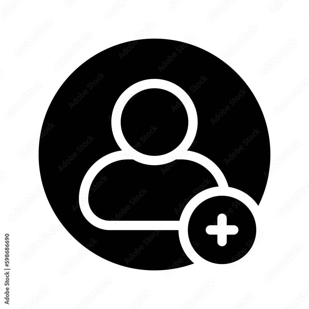 Poster add user icon. sign for mobile concept and web design. vector illustration