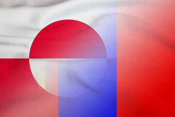 Greenland and Mongolia national flag international contract MNG GRL
