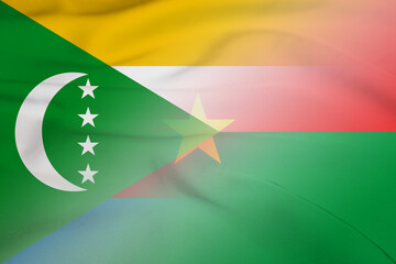 Comoros and Burkina Faso national flag transborder negotiation BFA COM