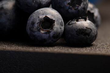 Blueberry berries. Macrophotographs
