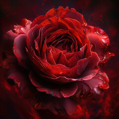 Naklejka premium red rose by Generative AI