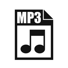 MP3 File Icon, Flat Design Style