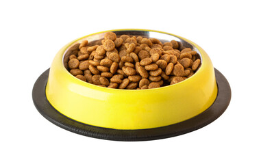 A Steel Bowl full of dog-food.