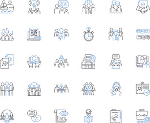 Capital venture line icons collection. Investment, Funding, Startups, Entrepreneurs, Equity, Angels, Risks vector and linear illustration. Returns,Valuation,Angels outline signs set Generative AI