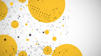 Template for science and technology presentation. Plexus style background.