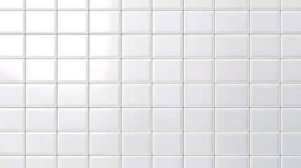 White tile background. Wall with white tiles for the interior of the kitchen or bathroom. Generative Ai