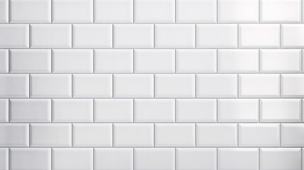 White tile background. Wall with white tiles for the interior of the kitchen or bathroom. Generative Ai