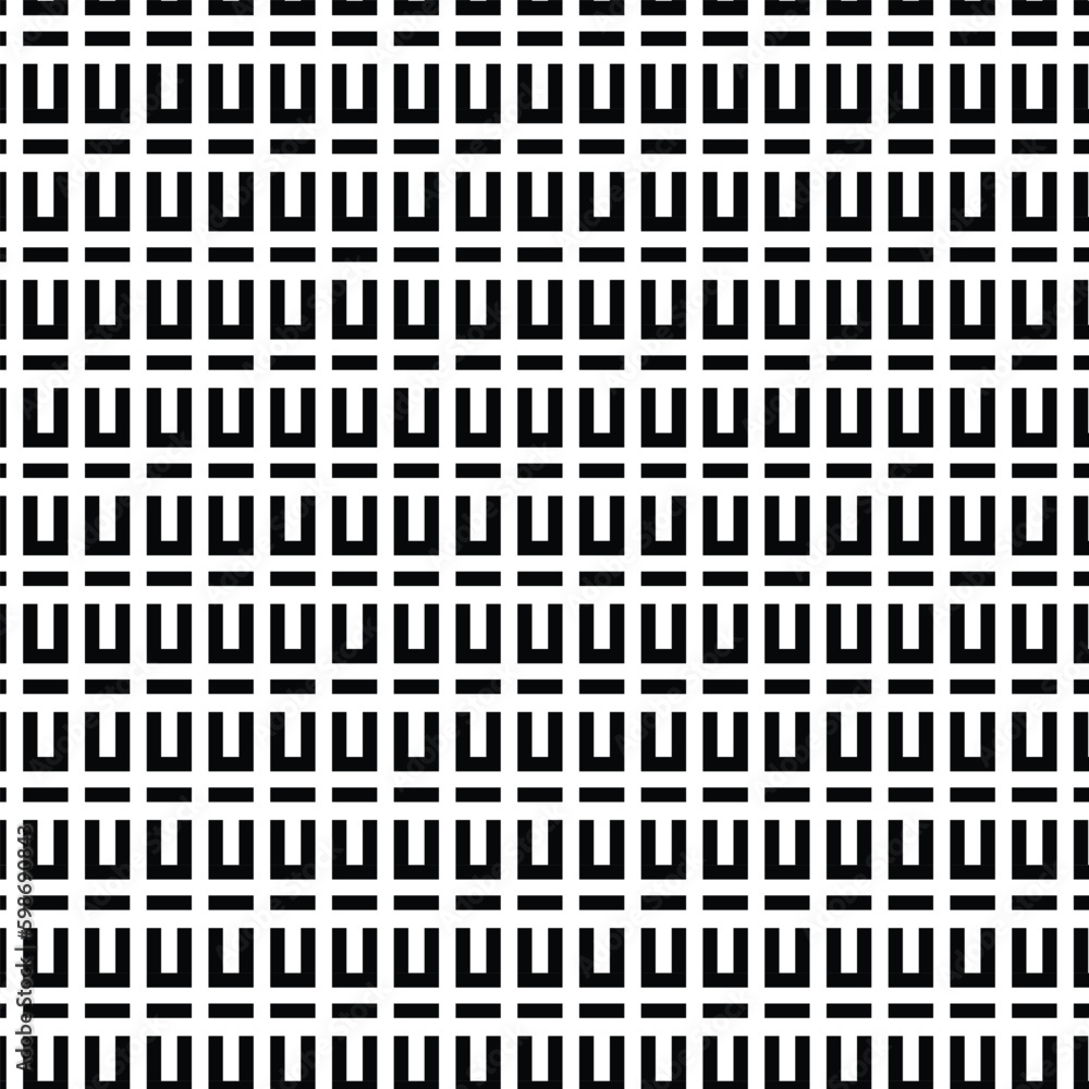 Poster abstract seamless geometric black repeat pattern art.