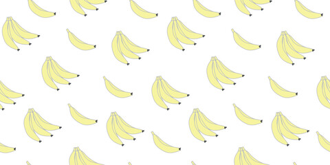 bananas pattern vector. seamless repeat illustration on white background