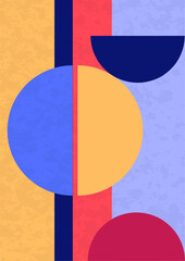 Abstract geometric background. Bright multi-colored composition of semicircles. Vector