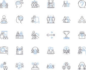 Acknowledgement line icons collection. Gratitude, Recognition, Appreciation, Admiration, Respect, Validation, Honor vector and linear illustration. Praise,Thanks,Applause outline signs Generative AI