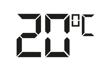 20 degrees Celsius. Indications of a temometer, controller for floor heating .