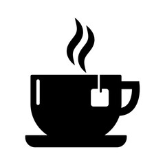 Cup of tea icon. Tea bag brewing cooking illustration