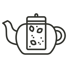 Teapot line icon. Hot drinks chinese tea pot symbols illustration