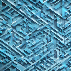 Light Blue and White Tones Create a Serene Futuristic Geometric Background with Intricate 3D Wall Texture. Perfect for Innovative Designs. Generative AI.