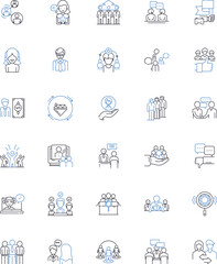 Succession resources line icons collection. Lineage, Inheritance, Heirloom, Legacy, Transition, Handover, Continuity vector and linear illustration. Replacement,Denouement,Progeny Generative AI