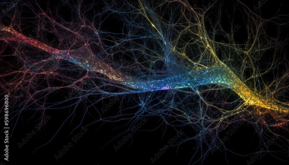 Aufkleber glowing futuristic galaxy backdrop with flowing wave pattern generated by ai