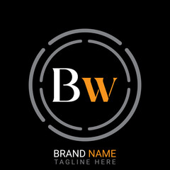 Fototapeta na wymiar Bw Letter simple logo design vector.