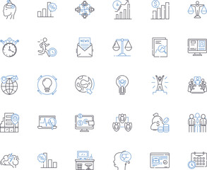 Sales analytics line icons collection. Performance, Metrics, Forecasting, Insights, Revenue, Growth, Trends vector and linear illustration. Dashboards,Pipeline,Conversion outline signs Generative AI