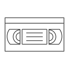 Obraz premium retro vhs video cassette tape flat line icon retro tech 90s 80s nostalgia memories line art 