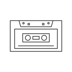retro audio cassette tape line icon retro vintage tech music nostalgia memories 90s 80s flat icon	