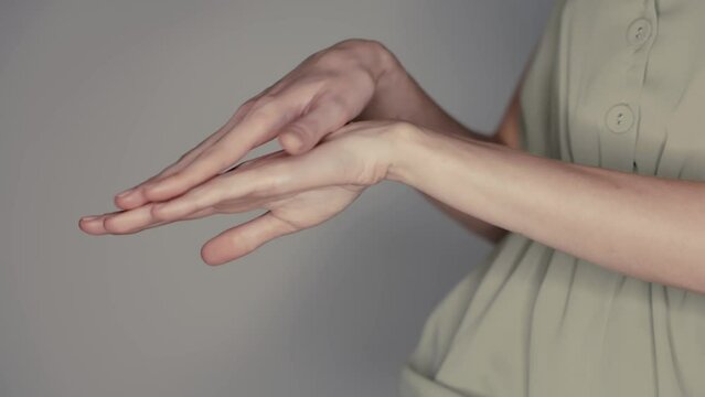 woman's hands massage the cream. skin care concept