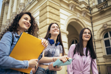 Students studying outside