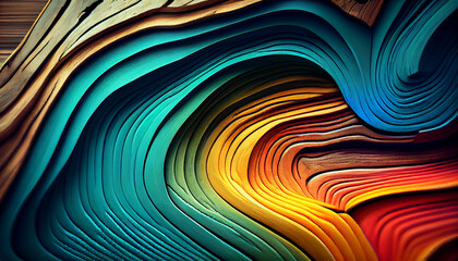 Abstract Colorful wooden background. Ai generated image