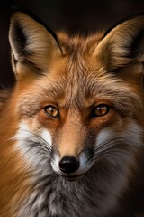Fototapeta premium Close-up Portrait of a Nocturnal Fox - Capturing the Animal's Beautiful Fur and Scavenging Nature, Generative AI