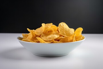 Deliciously Tasty Nacho Chips on an Isolated White Plate - Perfect Snack or Meal. Generative AI