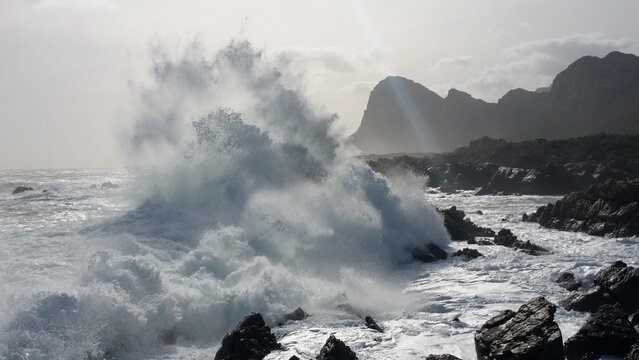 Crashing Waves on the Coast of Pringle Bay, South Africa