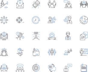 Minimum viable product line icons collection. Prototype, Lean, Iteration, MVP, Validation, Agility, Testing vector and linear illustration. Launch,Efficiency,Flexibility outline signs Generative AI