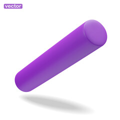 Abstract element for design. Minimalistic geometric figure with gradient. Isolated cylindrical object in motion. 3d render vector illustration.