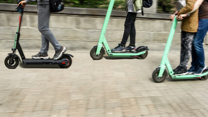 Electric scooters on a city street © Halytskyi Olexandr