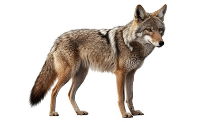 Fototapeta premium Coyote isolated on transparent background created with generative AI technology