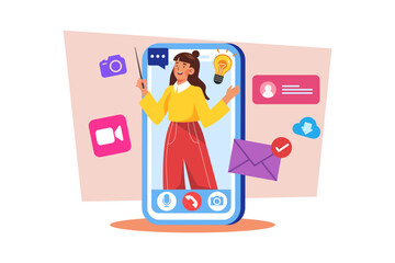 A content creator uses video to teach a skill or share knowledge.