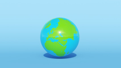 Globe Earth World Planet Map Blue Green Geography European Africa Asia Continent 3d illustration render digital rendering