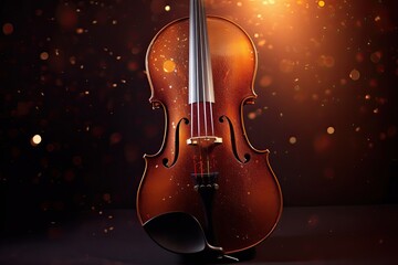 Exquisite Cello in Gold and Dark with Glistening Lights: A Rich Concert Poster Idea for Classical Music Fans: Generative AI