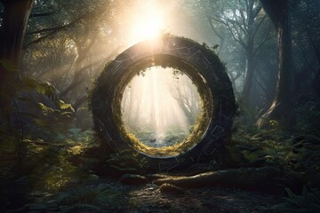 Exploring the Mystic Forest Portal: A Sci-Fi Landscape of Technology and Fantasy. Generative AI