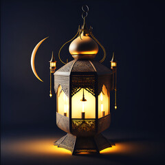 arabic lantern of muslim celebration day background illustration
