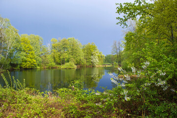 German countryside landscape, Lower Rhine Region, Germany