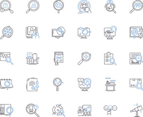 Hit-and-run line icons collection. Accident, Fleeing, Responsibility, Negligence, Driver, Victim, Collision vector and linear illustration. Police,Conviction,Escape outline signs set Generative AI