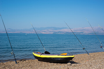 Fototapeta premium fishing boat on the beach
