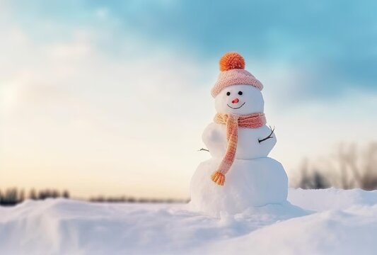 snowman in the winter, generative ai
