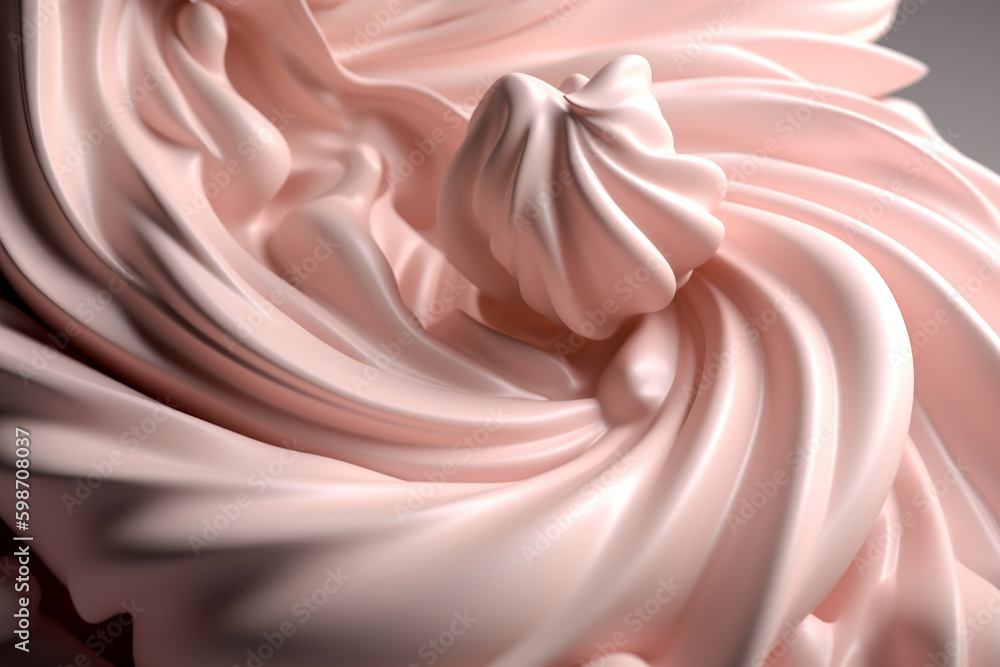 Aufkleber abstract illustration - dynamic colorful cream twirl, 3d rendering. generative ai