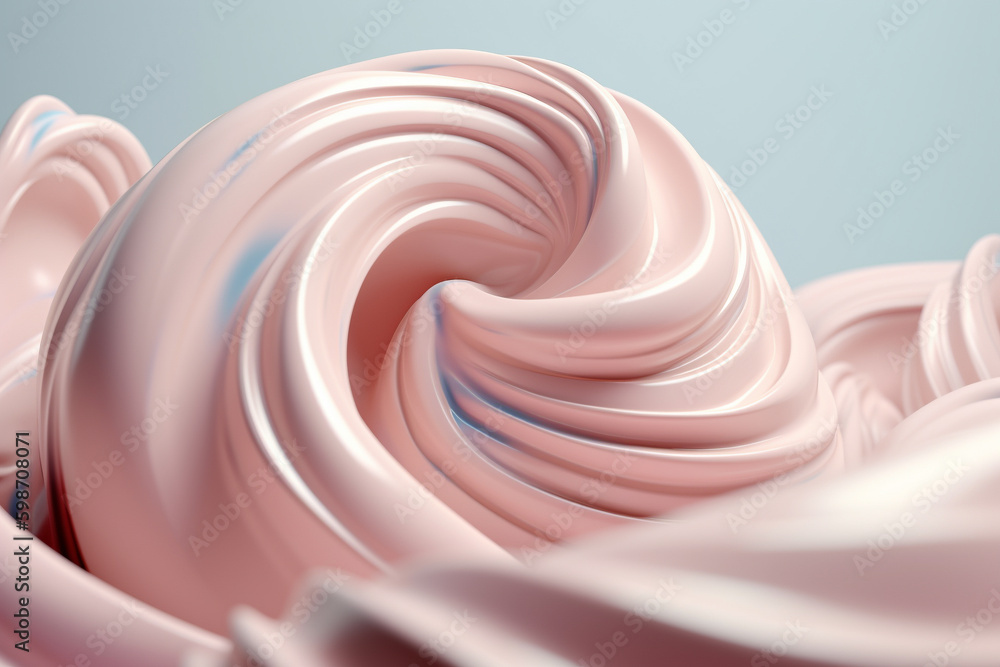 Aufkleber abstract illustration - dynamic colorful cream twirl, 3d rendering. generative ai