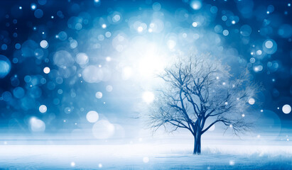 Fototapeta na wymiar Snowfall background, white and blue background image, snowy landscape. Generative Ai. 
