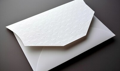 a white envelope with a piece of paper on top of it.  generative ai