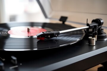 illustration, vinyl record player, generative ai.