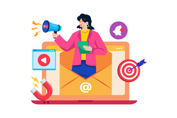 A digital marketer uses email marketing to nurture leads and customers.